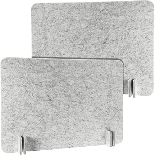 Fabbay 2 Pcs Acoustic Desk Divider Desk Partition for Students 16 x 24 Inch Table Freestanding Privacy Panel Visual Distraction and Noise Reducing for School Classroom Teacher Office (Silver Gray) by Fabbay