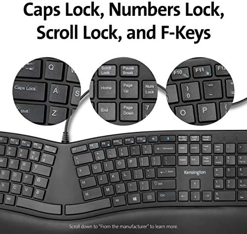 Kensington Pro Fit Ergonomic Wired Keyboard- Black (K75400US) - Image 6