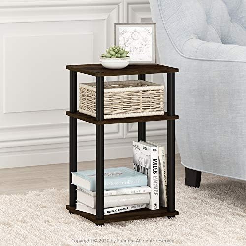 Furinno JUST Toolless 3-Tier Side Table Set of 2, Columbia Walnut - Image 2