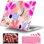 DONGKE for MacBook Air 13 Inch Case M5 2026 M4 2025 M3 M2 2024-2022 A3449 A3240 A3113 A2681, Plastic Hard Shell & Keyboard Cover & Screen Film for MacBook Air 13.6 Inch Case - Floral Artistic by DONGKE