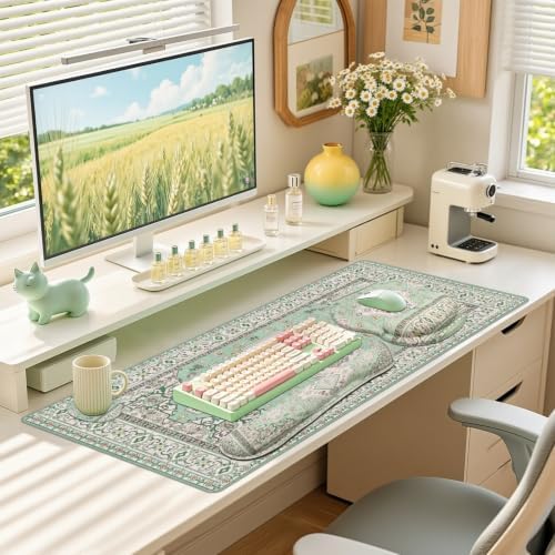 Mousepad Set，Keyboard Mat+Wrist Support Mouse Pad+Wrist Rest Pad+Coaster - Image 7