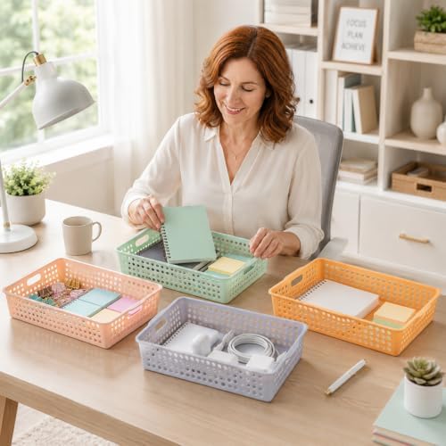 12 Pack Turn‑In Paper Trays for Classroom, Morandi - Image 5