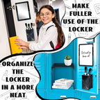Demonwer 9 Pcs Locker Accessories Kit Black Locker Organizer Magnetic Whiteboard Mirror Pen Holder Pen for Storage Organizing Shelf Back to School Party Supply - Image 4