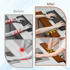 Leolee L-Shaped Desk Long Wrist Rest Elbow 60CM, Brown Arm Rest for Desk - Image 3