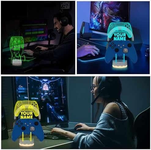 CoolGift Mart Customized Light up Headset and Controller Stand, 16 Colors 3D LED Lights Gamepad Headphone Holder with Remote Control, Game Controller Hanger for All Universal Gaming PC Accessories - Image 5