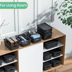 Ohmlove 8 Pack Plastic Storage Baskets with Lids for Organization - Image 4