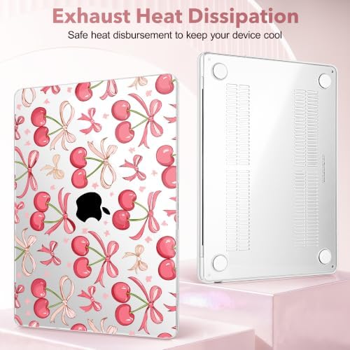 May Chen for M5 MacBook Air 13.6 Inch Case 2026 2025 2024-2022 Release M5 A3449 M4 A3240 M3 A3113 M2 A2681, Plastic Hard Shell Case for MacBook Air 13.6" with Retina Display, Cherries & Bows - Image 4
