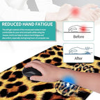 Keyboard Mouse Pad Set, Extended Gaming Mouse Pad+Ergonomics Keyboard Wrist Rest Support, Memory Foam, Easy Typing Pain Relief, 4Pcs XL Ultra Thick Desk Mat,Leopard Print Animal Skin - Image 5