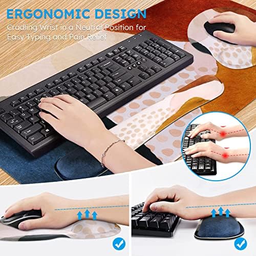 iCasso Table Mat for Workspace, Color Block 35.4"x15.7" Keyboard Mat - Image 3