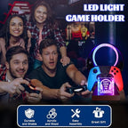 YuanDian Gamer Gifts for Teenage Boy, Can't Hear You I'm Gaming Headset and Controller Stand, Acrylic Wooden Controller Holder with Blue Pink LED Night Light, Desk Decor Gift - Image 5