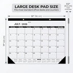 Desk Calendar 2026-2027 - Large 18-Month Monthly Desk Pad, July 2026 to December 2027, 22" x 17" Calendar with Thick Paper, Golden Hanging Holes & To-Do List for Home and Office - Image 2