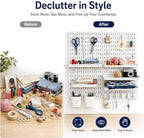 PSLER 22"×22" White Pegboard Kit with 17 Accessories, Garage Office Storage - Image 3
