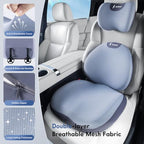 FLORICH Seat Cushion and Lumbar Support Pillow for Office Chair Car, Car Neck Pillow, Ergonomic Memory Foam Back Support for Office Gaming Chair Wheelchair, Relieves Neck, Back & Sciatica Pain – Blue - Image 2