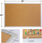 2-Pack Cork Board Bulletin Board 24 x 36, Silver Aluminium Framed 2x3 Corkboard, Office Board for Wall Cork, Large Wall Mounted Notice Pin Board - Image 3