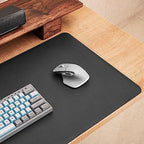 Ruby Lil Waterproof Leather Mouse Pad, Natural Cork & PU Leather Dual Side, Office Desk Writing Mat with Stitched Edge for Office Work/Home/Decor,Black,100x60cm by RubyLil