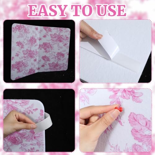 Sintuff Fabric Cork Pinboard for Dorm Wall Decor 30x20'', Cute Pink Floral - Image 6