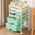 Goovilla Rolling Cart with 5 Drawers for Craft, Art, Dorm, Office, Green by Goovilla