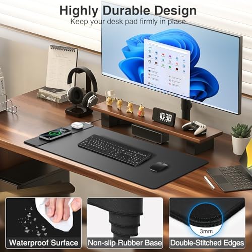 Magnetic Wireless Charging Mouse Pad, 31.5"x15.8", with 20W Adapter, Black - Image 6