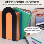 Chunful 6 Pcs Black Metal BookEnds Shelves, 9.5 x 7.75 x 4.75 in - Image 4
