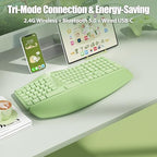 Split Ergonomic Keyboard Wireless with Cushioned Wrist & Palm Rest - Image 4