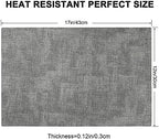 Leather Heat Resistant Placemats Set of 6 Waterproof Wipeable Washable PU Table Mats,Easy to Clean Anti-Slip (6, Light Grey) - Image 6