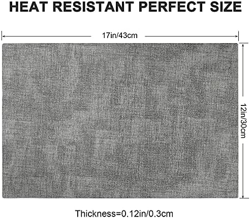 Leather Heat Resistant Placemats Set of 6 Waterproof Wipeable Washable PU Table Mats,Easy to Clean Anti-Slip (6, Light Grey) - Image 6