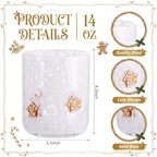 SiliFine 2 Pcs Gingerbread House Icon Juice Glasses - 14oz Christmas Stemless Wine Drinking Coffee Glass Cup for Home Party Supplies & Gift - Image 3