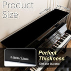 Piano Top Runner Mat, Non-Slip Rubber Bottom, Free Cut Top Protector Dust-Proof Covers for Piano Musical Instrument, Chiffonier, Chest of Drawers, TV Stand, Television Cabinet (Black, 61" x 13.8") - Image 2