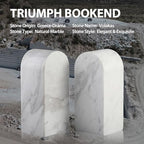 Koville Luxury Greek Marble Bookends for Shelves, Decorative Book Ends, 7lbs Heavy-Duty Marble Book Holders, Bookshelf Apartment Decor for Normal Books/CD/Video Games(Volakas) - Image 4