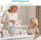Vtopmart 24 QT Plastic Storage Box with Lid and Latches,3 Pack - Image 3