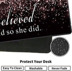 Large Gaming Mouse Pad, Keyboard Wrist Rest + Mouse Wrist Pad + Coaster Combination Set, Memory Sponge Non-Slip Base. Suitable for Office and Home, She Believed She Could So She Did - Image 5