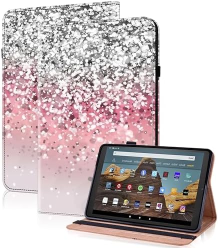 for Kindle Fire HD 10 Case 9th/7th/5th Generation 10.1 Inch (2019/2017/2015), PU Leather Wallet Cover with Pen Holder, Elastic Band & Card Slots for Kindle Fire HD 10 Case - Gradation by TUOLISG