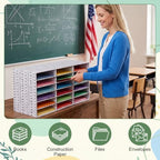 Fuutreo 1 Pc Classroom Construction Paper Storage,Wavy Lines and Dot - Image 6