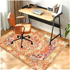 Office Chair Mat for Hardwood Floor, 48"x60" Desk Chair Mats for Rolling Chair Easy to Clean, Anti-Slip Floor Protector Rug Easy Glide Desk Computer Chair Mat for Hard Floor Home Office(Orange) - Image 2