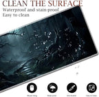 Large Gaming Table Pad 31.5 "x 11.8" + Keyboard Wrist Pad + Mouse Wrist Pad + Coaster Non-Slip Base 4-in-1 Set, Ergonomic Memory Foam, Easy Typing Pain Relief, Strange Mysterious Dark Forest - Image 7