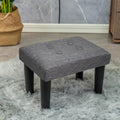 CAROLMADE Ottoman Foot Rest, Linen Small Ottoman Foot Stool with Legs Modern Footstool Ottomans for Living Room Entryway Office, Grey by CAROLMADE