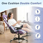 Seat Cushion for Office Chair and Car, Ergonomic Memory Foam Seat Cushion with Lumbar Support Pillow, Orthopedic Cushion for Sciatica & Back Pain, Purple & Light Gray - Image 4