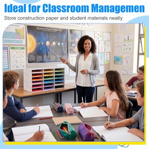 Fuutreo 2 Pcs Classroom Construction Paper Storage,Colorful Polka Dots - Image 5