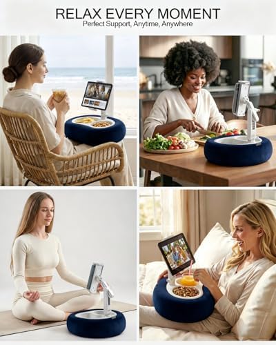 Miledi Tablet Pillow Stand for Bed with 360° Rotating Holder, Blue - Image 3
