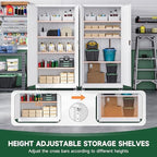 Letaya Metal Garage Storage Cabinets with Lock Door and Adjustable Shelves, Steel Tool Cabinets for Home,Office,Warehouse Organisieren (White, 74.41" H) - Image 5