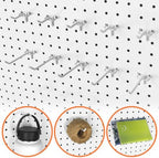 Pegboard Organizer Accessories 18 Pack, Peg Board Hooks Assortment (White) - Image 5