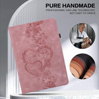 Case for Amazon Kindle Fire HD 10 9th/7th/5th Generation 10.1 Inch (2019/2017/2015) with Card Slots, Embossed PU Leather Shockproof Stand Case for Fire HD 10 9th/7th/5th Gen, Pink - Image 2