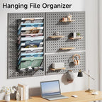 Lavatino 10-Tier Hanging File Organizer, Wall Mount File Holder for Mails Folders Papers Magazine Organization, Vertical Document Organizer for Office Home Black - Image 4