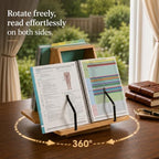 SiliFine Two Sided Rotating Medical Coding Book Stands for Reading Adjustable Books Holder with Page Clips for Thick Large Textbooks, Music Sheet, Recipe Books, Bible - Image 2