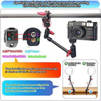 13"/34cm Magic Arm w Clamp, Camera Mount & Clamp w 1/4" 3/8" Threads and Articulating Friction Magic Arm, Overhead Phone Mount, Camera Boom Arm Mount for Light Webcam Mic Action Camera Monitor - Image 2