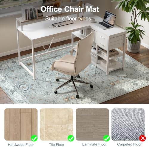48"x60" Office Chair Mat for Hardwood Floor, Washable Non-Slip Protector - Image 2