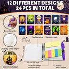 Halloween Notebooks with Pens Bulk, 24 Sets, 5.5 x 4.7 In, Neon - Image 4