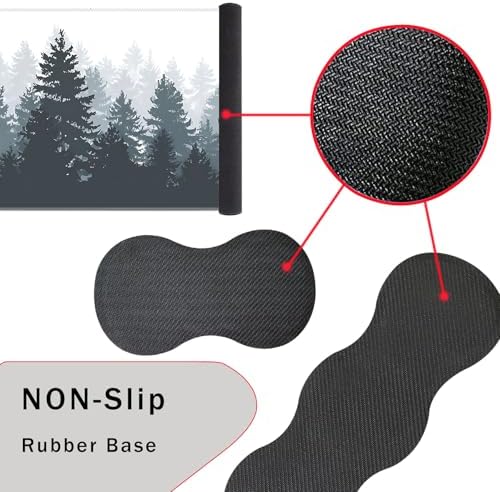 Keyboard Wrist Rest and Mouse Pad with Wrist Support Set Ergonomic Coaster,Memory Foam,Easy Typing Pain Relief,Large XL Desk Mat 31.5"x 11.8",Misty Forest Tree - Image 3