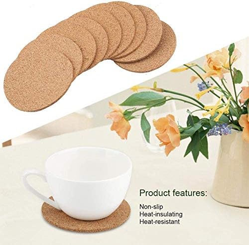 Natural Round Wood Coffee Cup Mat Heat Cork Coaster Mat Tea Drink Wine Pad Table Decor(100Pcs) - Image 2