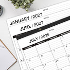 Desk Calendar 2026-2027,July 2026 to December 2027,Desk calendar 2026-2027 Large 22x17, Classroom Calendar 2027 with PVC Cover,Round Holes& NOTES List (Black),18 Months Calender 2027 - Image 6